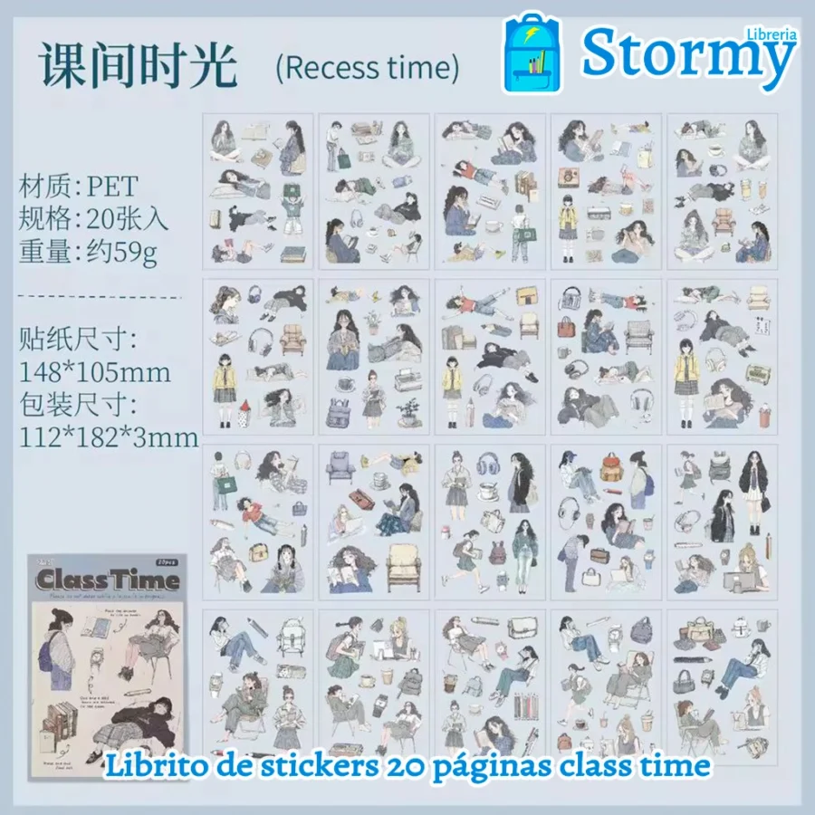 Librito de stickers 20 paginas class time9