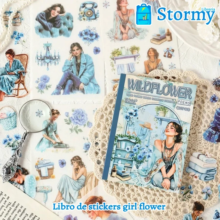 Libro de sickers girl flower2