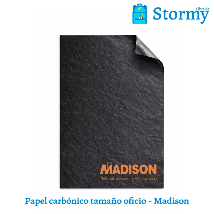 Papel carbonico tamaño oficio negro madison