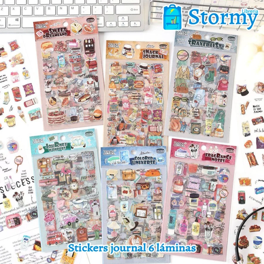 Stickers journal 6 laminas