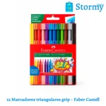 12 marcadores riangulares grip faber castell