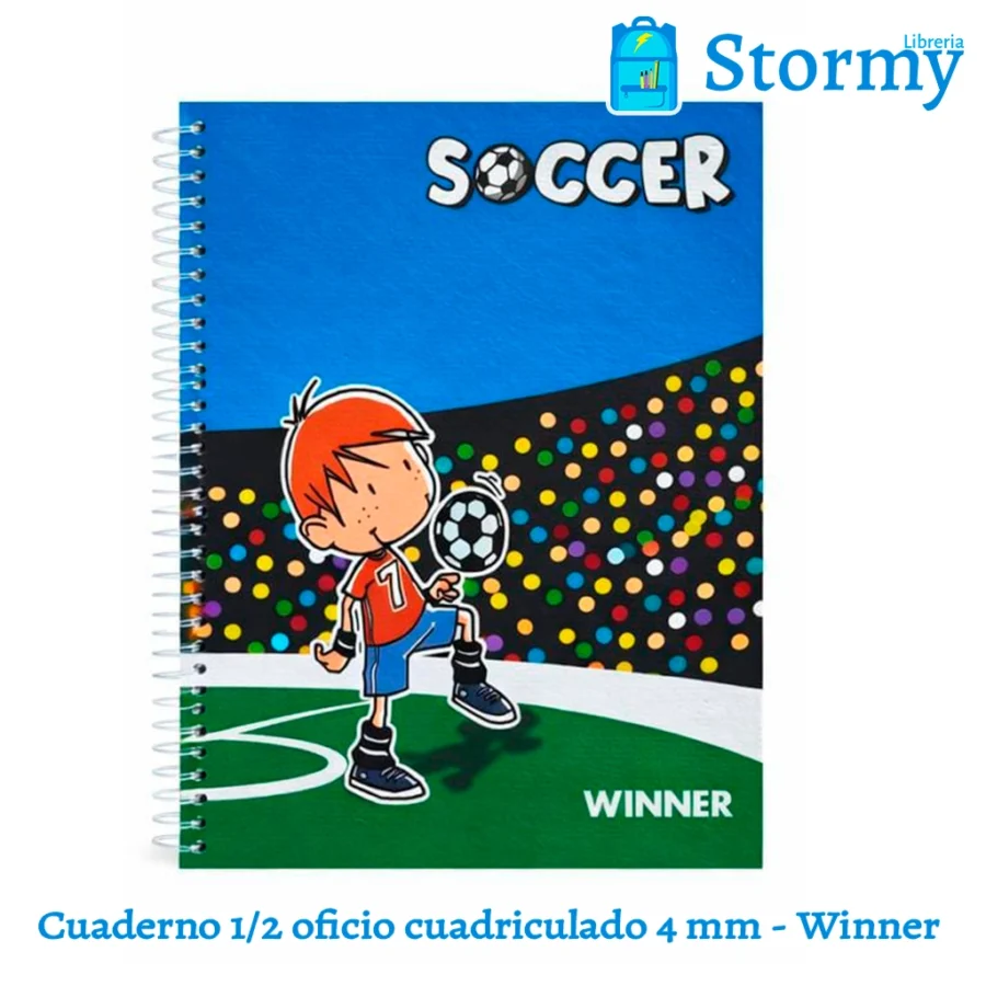 Cuaderno 1 2 oficio cuadriculado de 4 mm winner