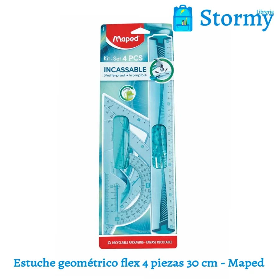 Estuche geométrico flex 4 piezas 30 cm maped