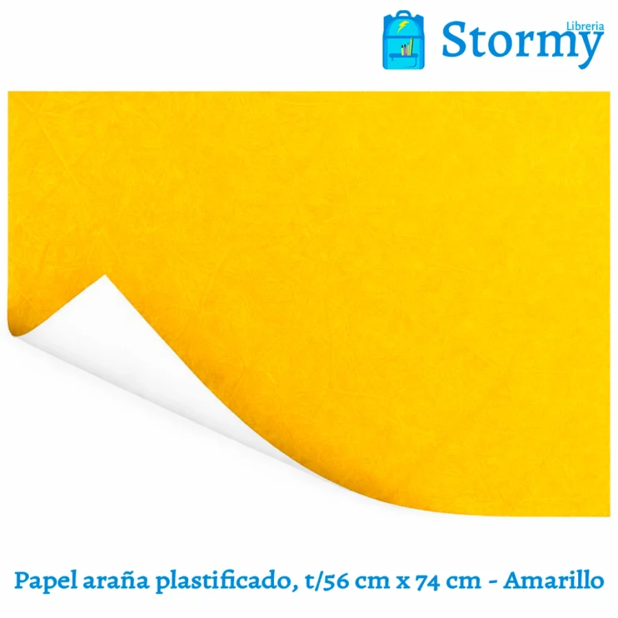 Papel araña plastificado, t 56 cm x 74 cm Amarillo