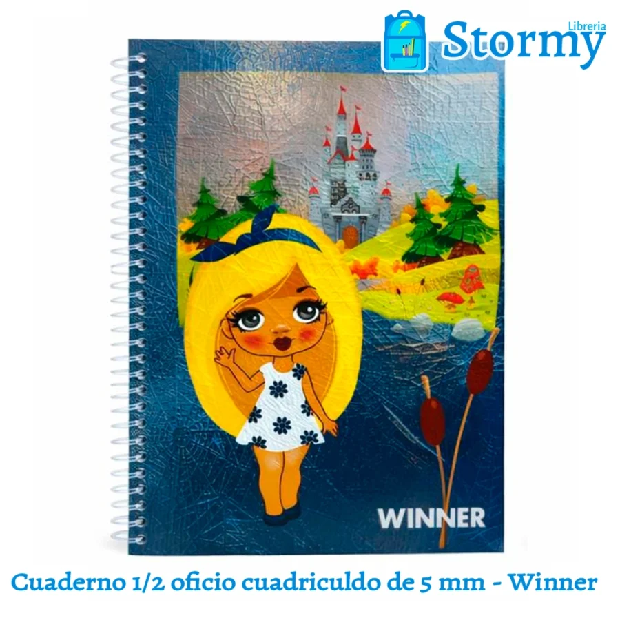Cuaderno 1 2 oficio cuadriculado de 5 mm winner3