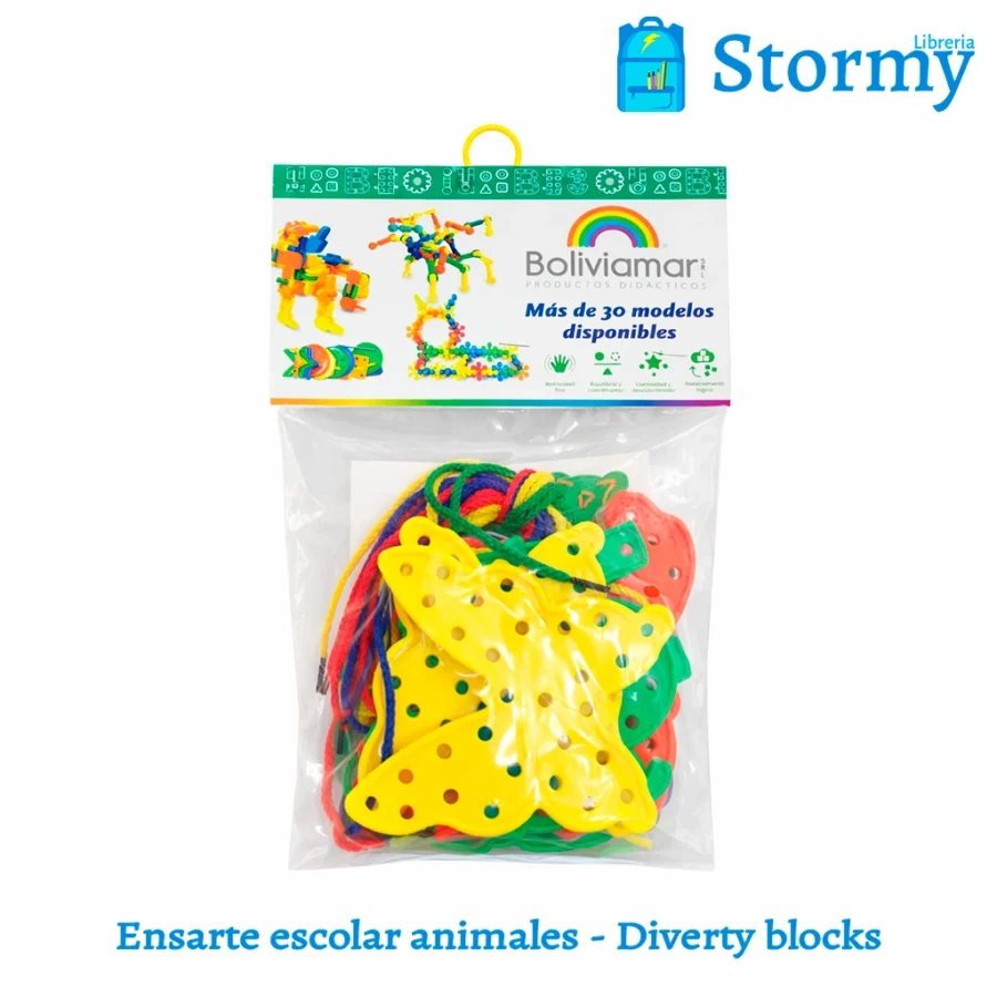 Ensarte escolar animales diverty blocks