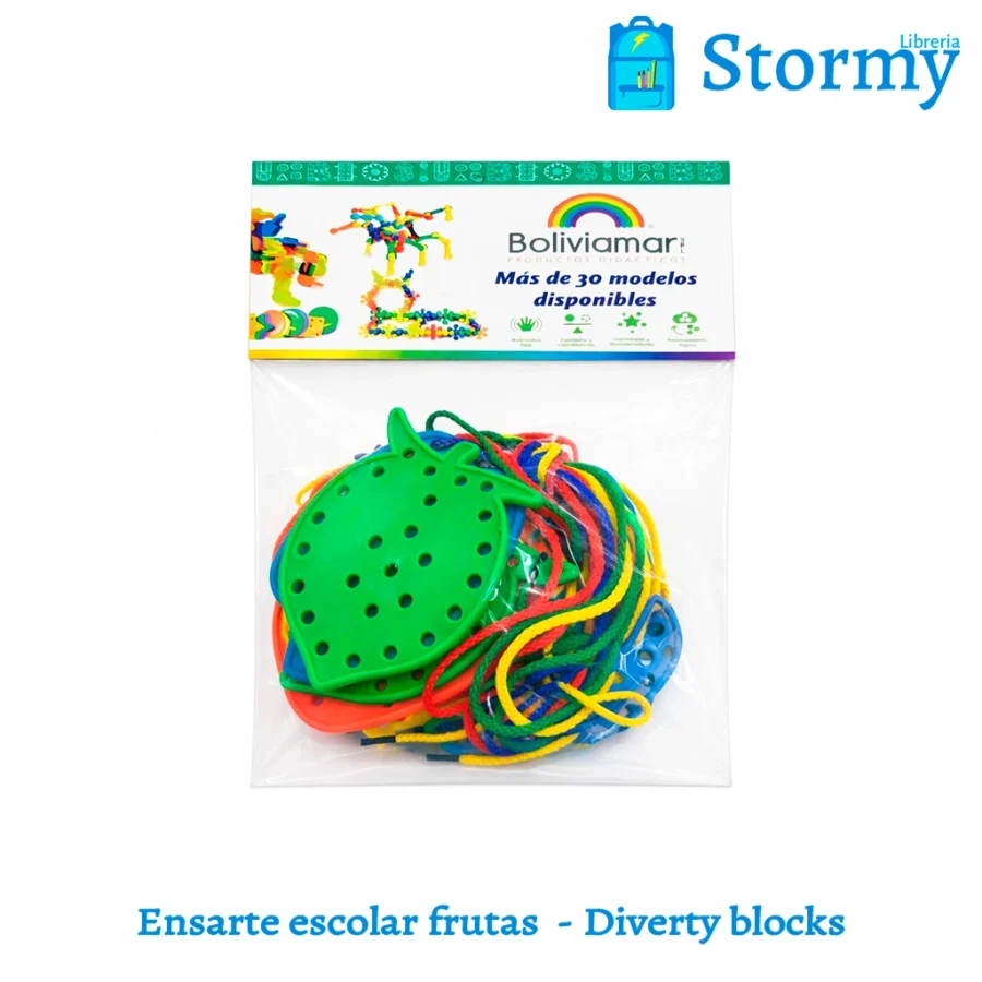 Ensarte escolar frutas diverty blocks