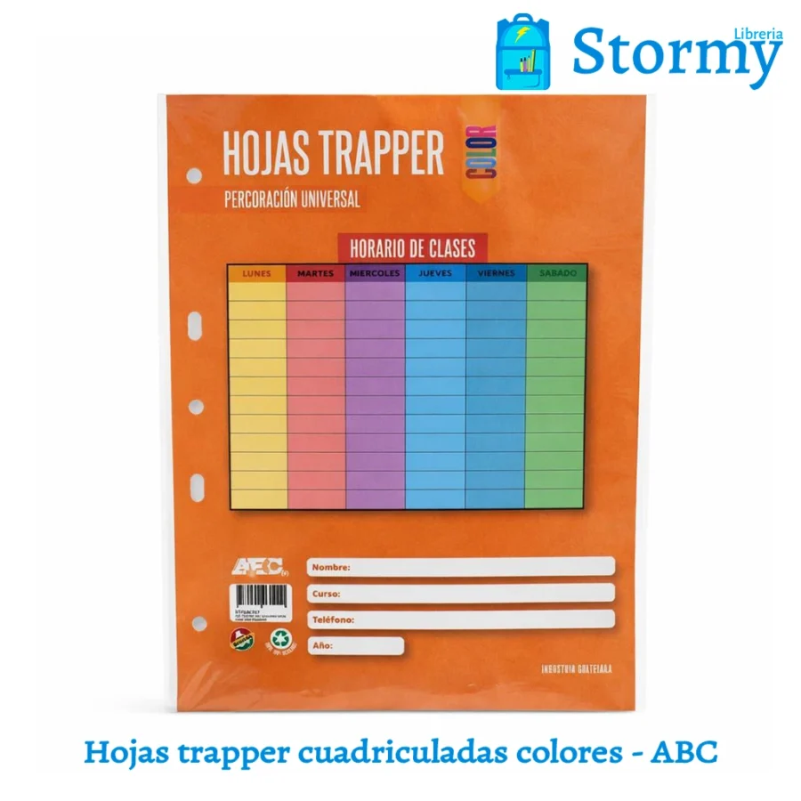 Hojas trapper cuadriculadas colores abc