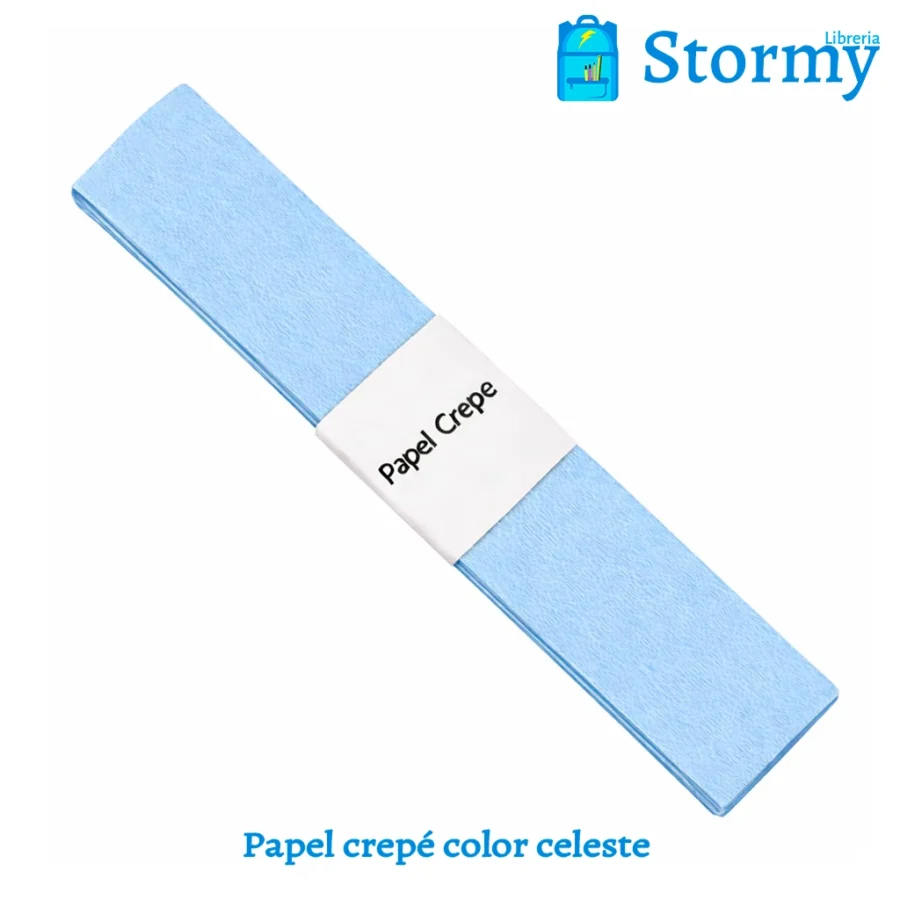 Papel crepe color celeste
