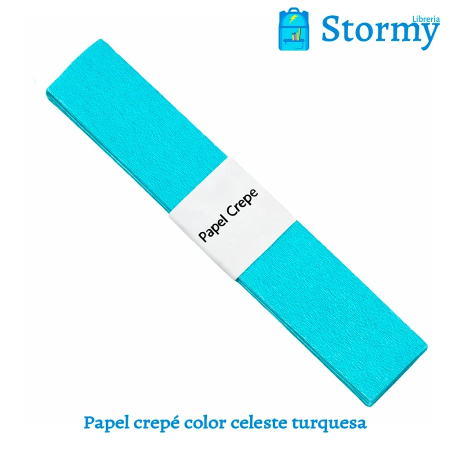 Papel crepe color celeste turquesa