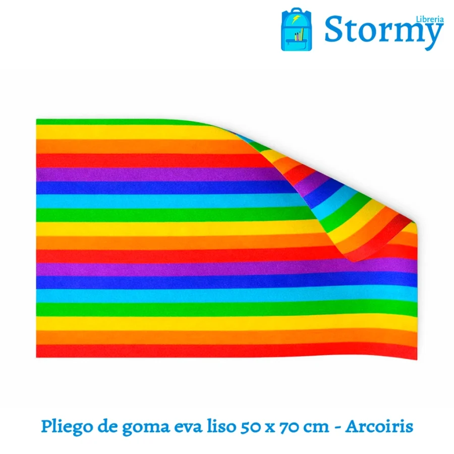 Pliego de goma eva liso 50 x 70 cm arcoiris