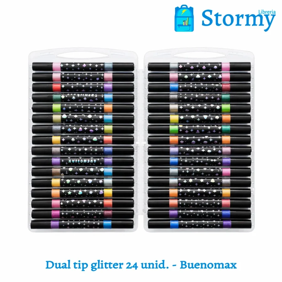 Dual tip glitter 24 unid Buenomax1