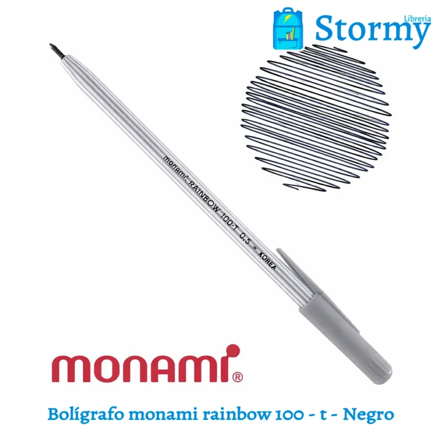 Boligrafo monami rainbow 100 t negro