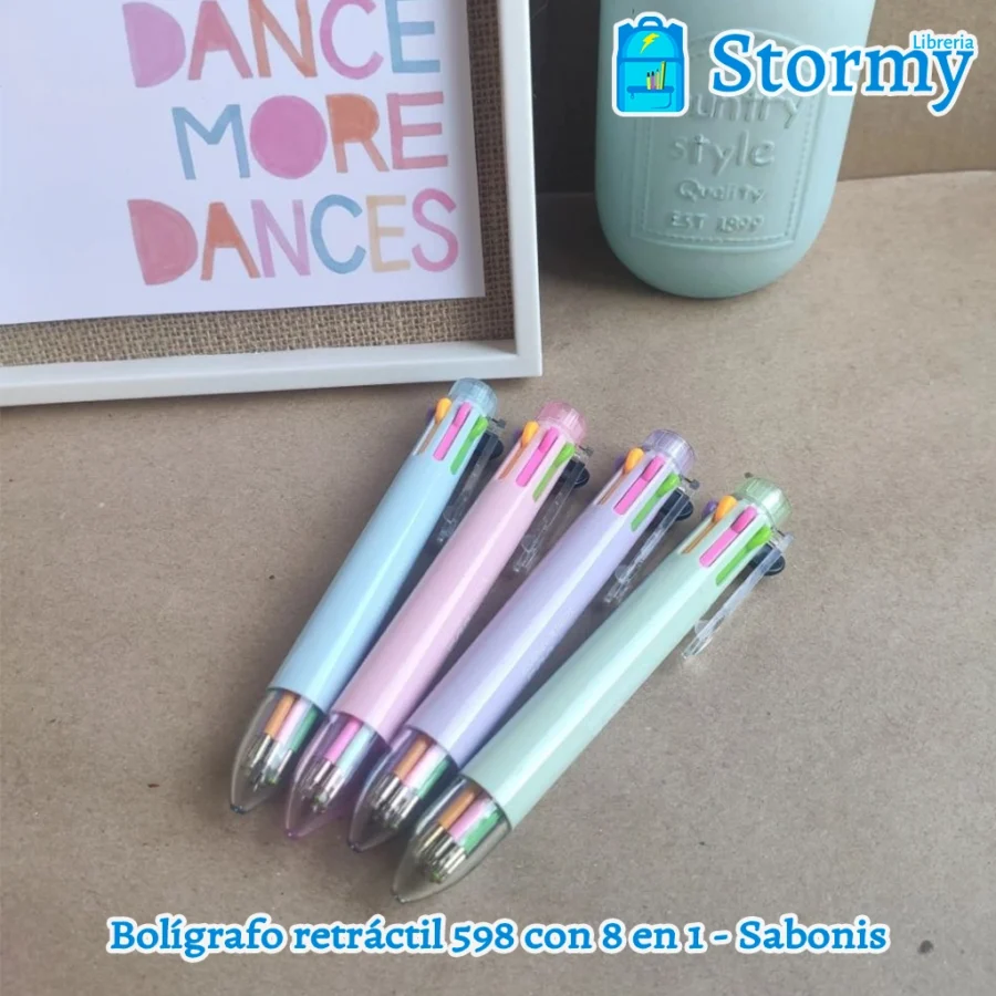 Boligrafo retractil 598 con 8 en 1 sabonis
