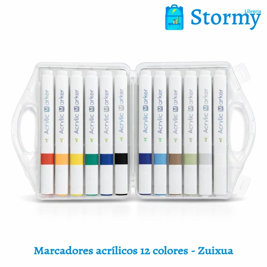 Marcadores acrilicos 12 colores zuixua1