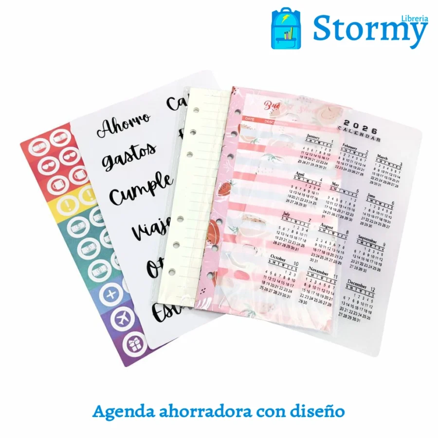 Agenda ahorradora con diseño2