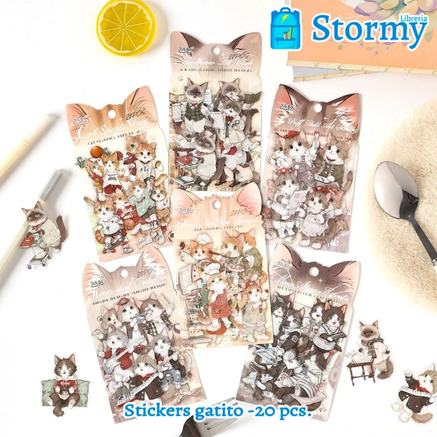 Stickers gatito 20 pcs