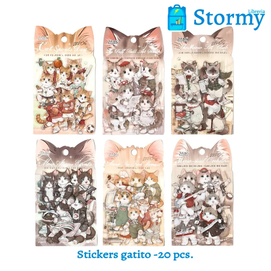 Stickers gatito 20 pcs3