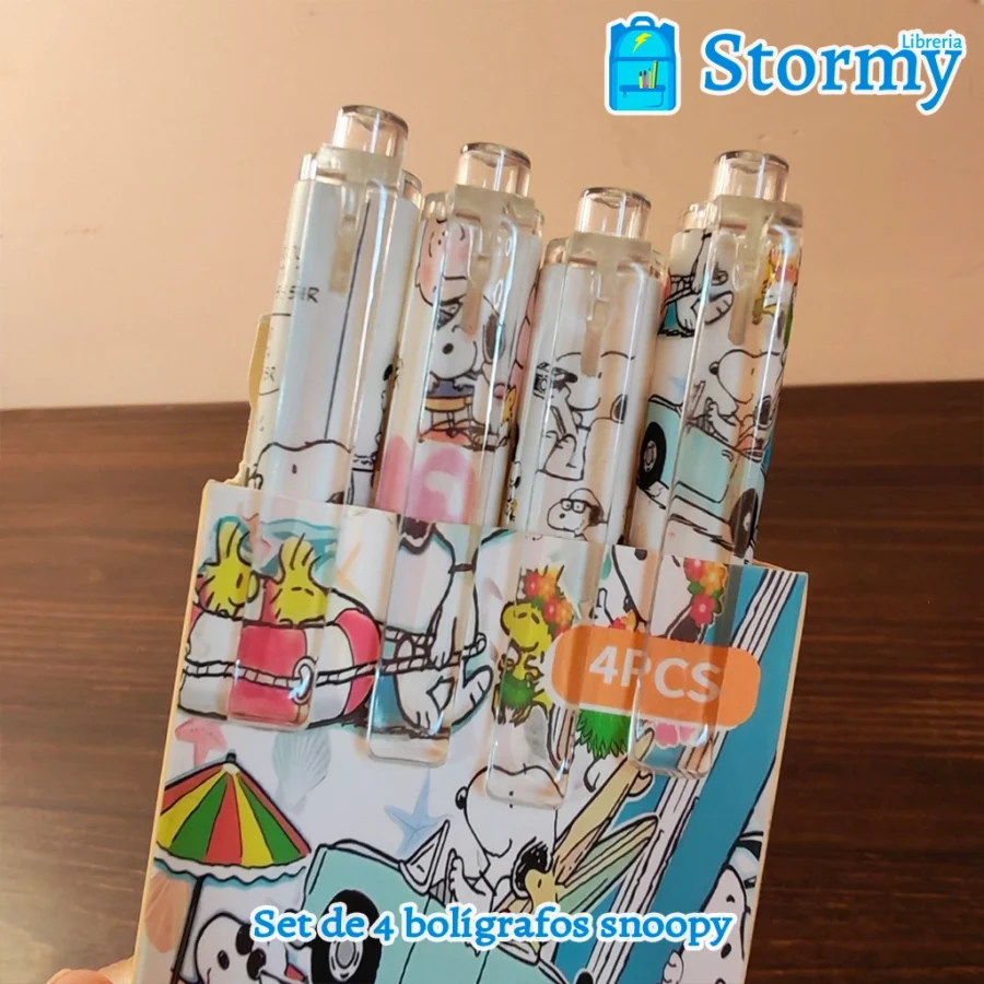 Set de 4 boligrafos snoopy1