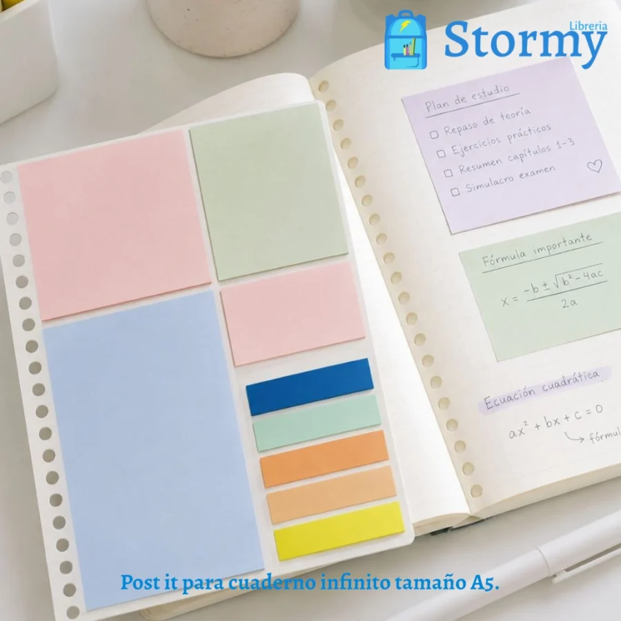 Post it para cuaderno infinito tamaño A52
