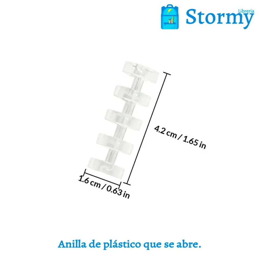 Anilla de plastico que se abre