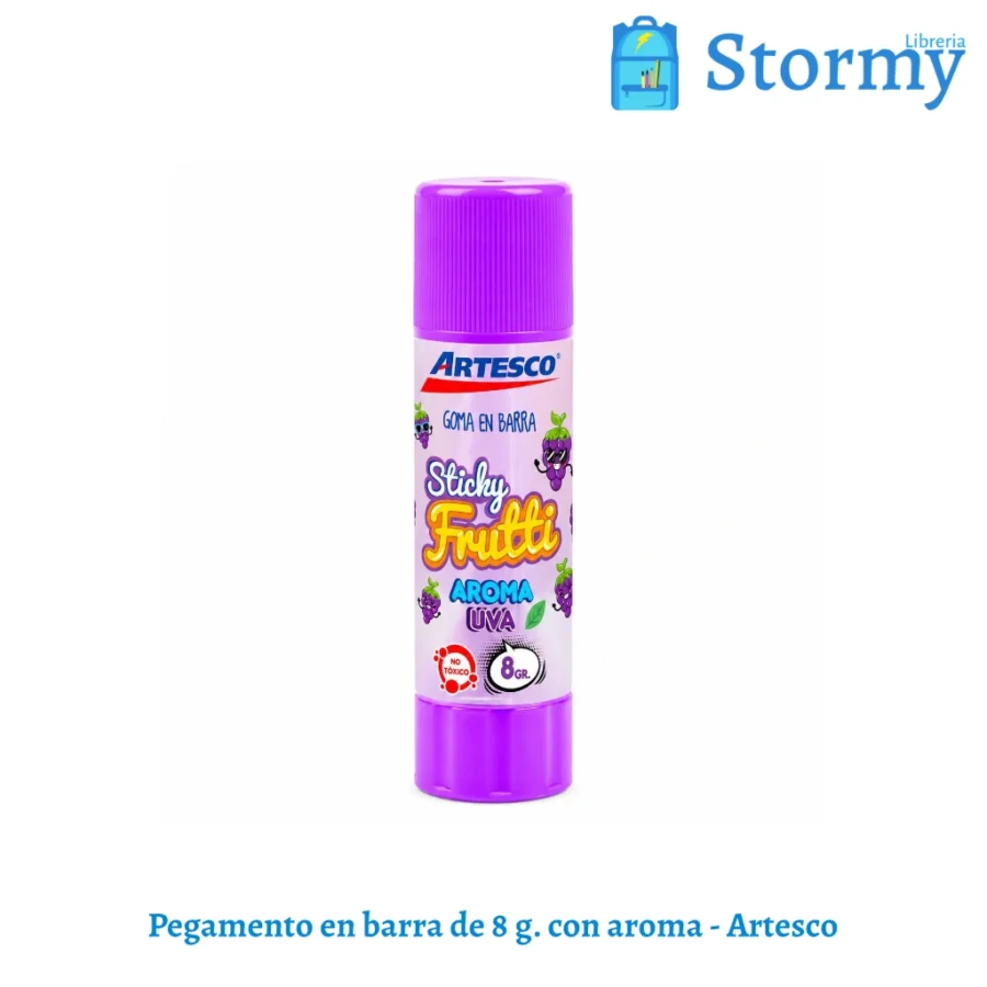 Pegamento en barra de 8 g. con aroma artesco