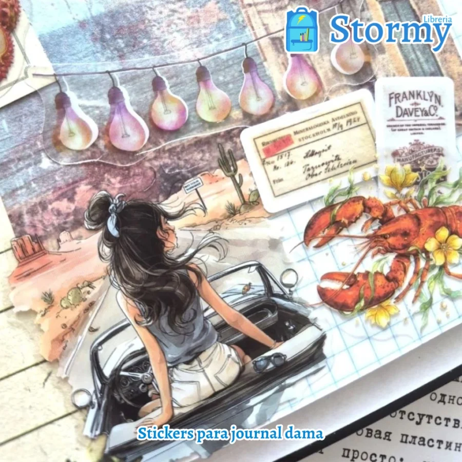 Stickers para journal dama