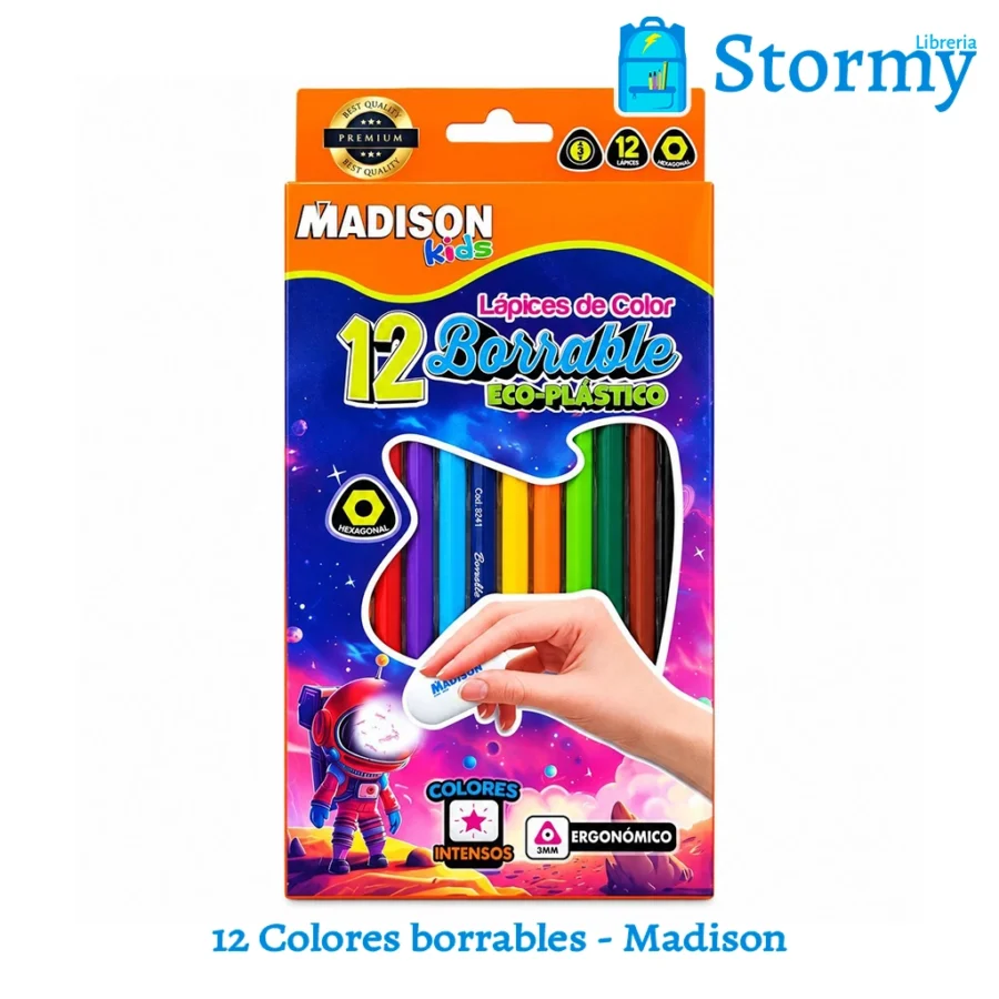 12 colores borrables madison