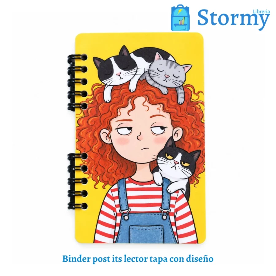 Binder post its lector tapa con diseño