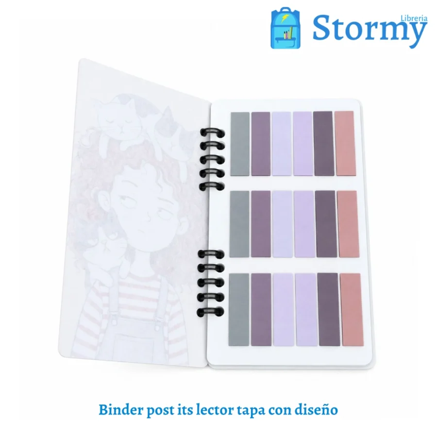 Binder post its lector tapa con diseño1